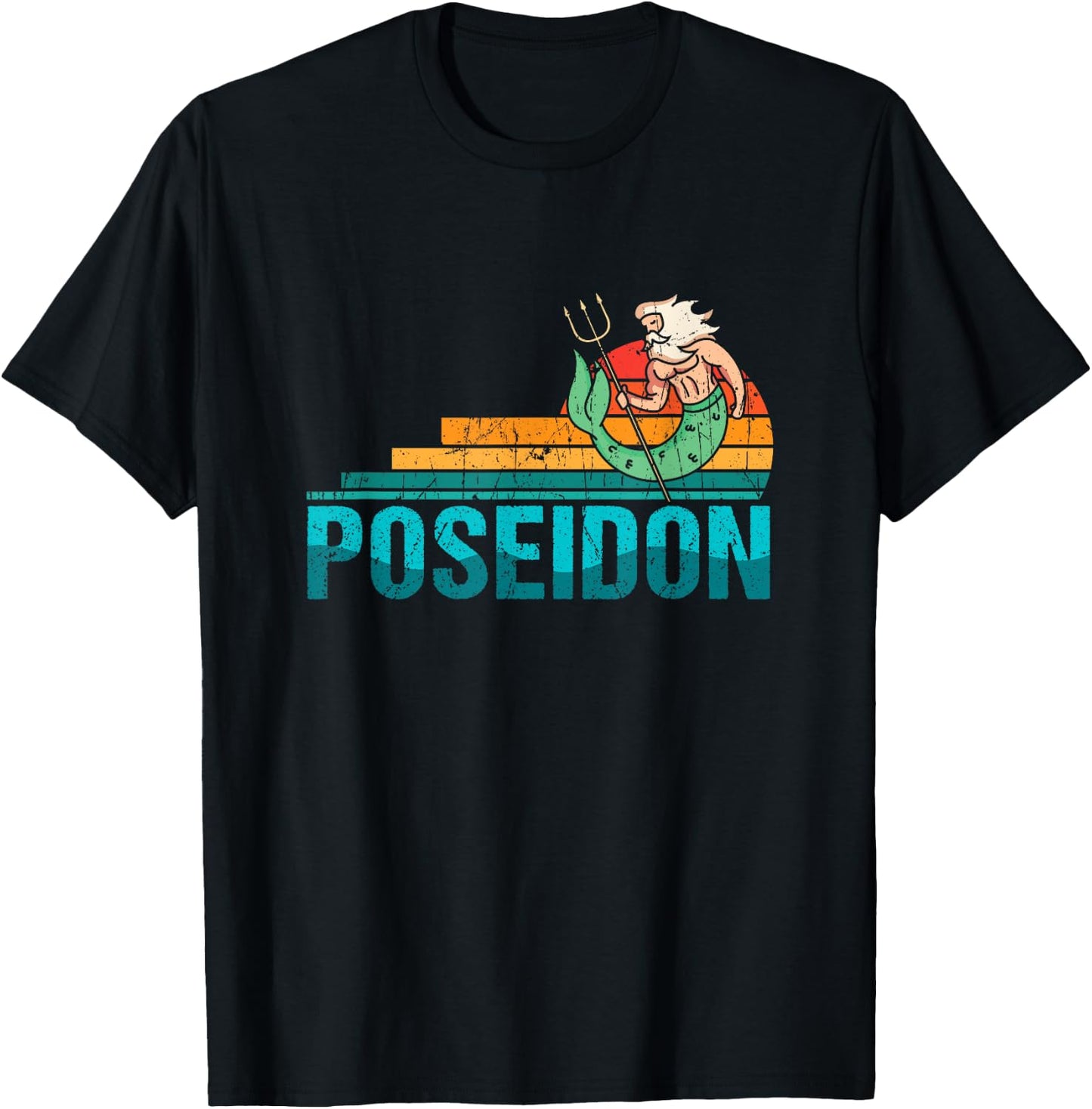 Poseidon - The God of the Sea, Earthquakes & Horses T-Shirt - T-Shirt | Black