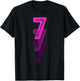 Number 7 Pink Best Classic College Style Birthday Funny T-Shirt - T-Shirt | Black
