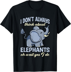 Elephant Shirts For Kids Don't Always Think About Elephants T-Shirt - T-Shirt | Black