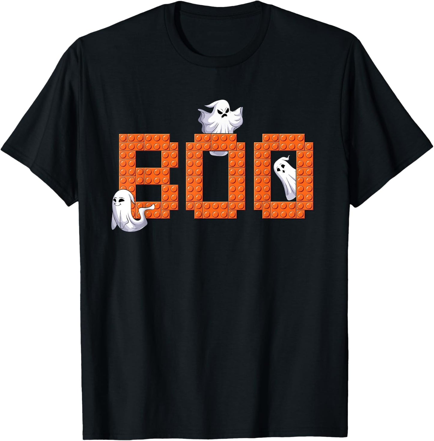 Halloween Master Builder Boo ghost Building Blocks Bricks T-Shirt - T-Shirt | Black