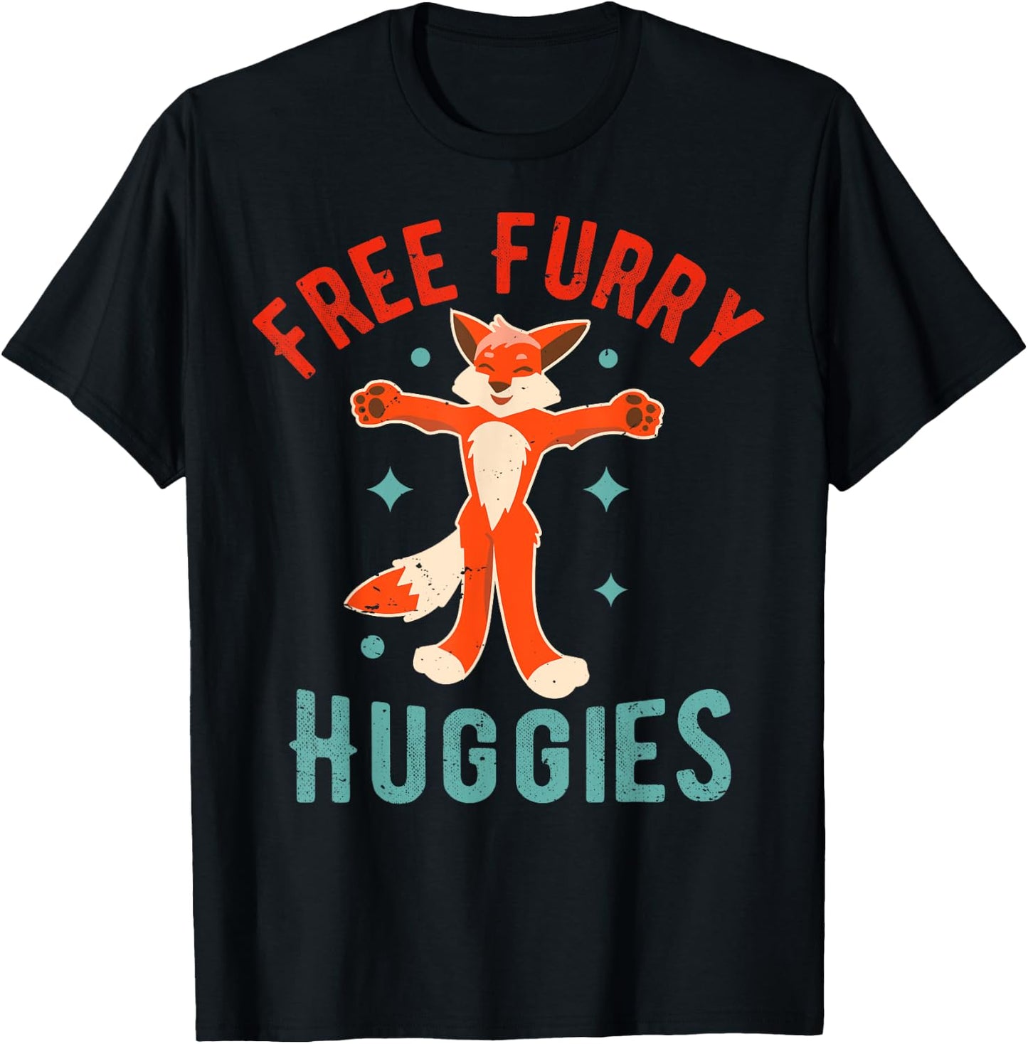 Free Furry Huggies - Fursuit Lover Furry Fandom Saying T-Shirt - T-Shirt | Black