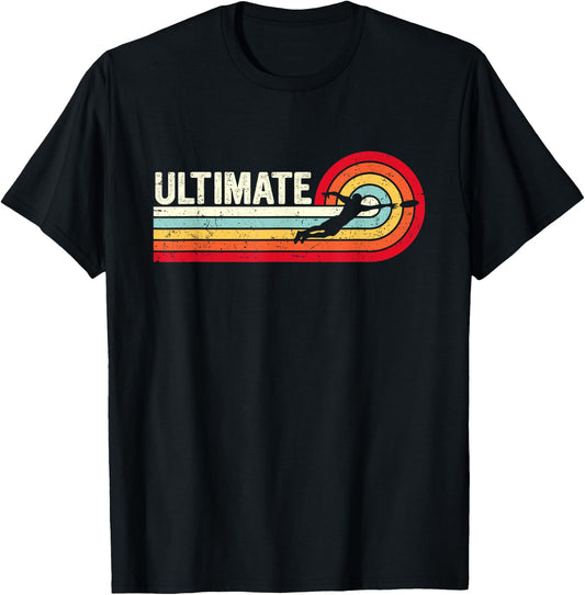 Retro Vintage Ultimate Frisbee Flying Disc Frisbee Players T-Shirt - T-Shirt | Black