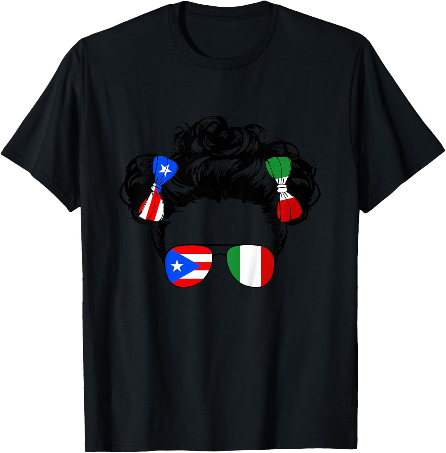 Half Italian And Puerto Rican Rico Italy Flag Girl Baby Kids T-Shirt - T-Shirt | Black