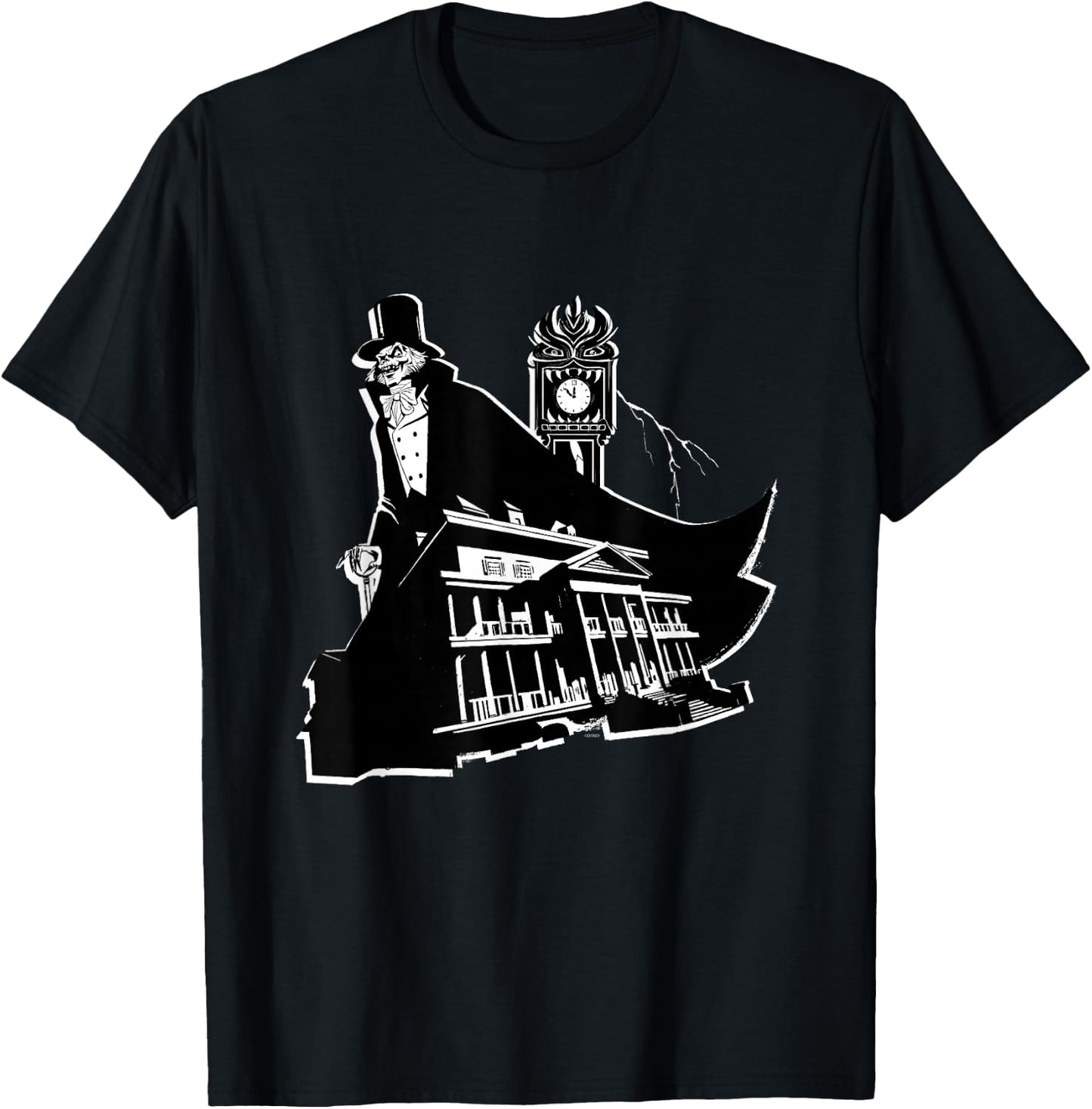 Disney Haunted Mansion Movie Hatbox Ghost Grandfather Clock T-Shirt - T-Shirt | Black