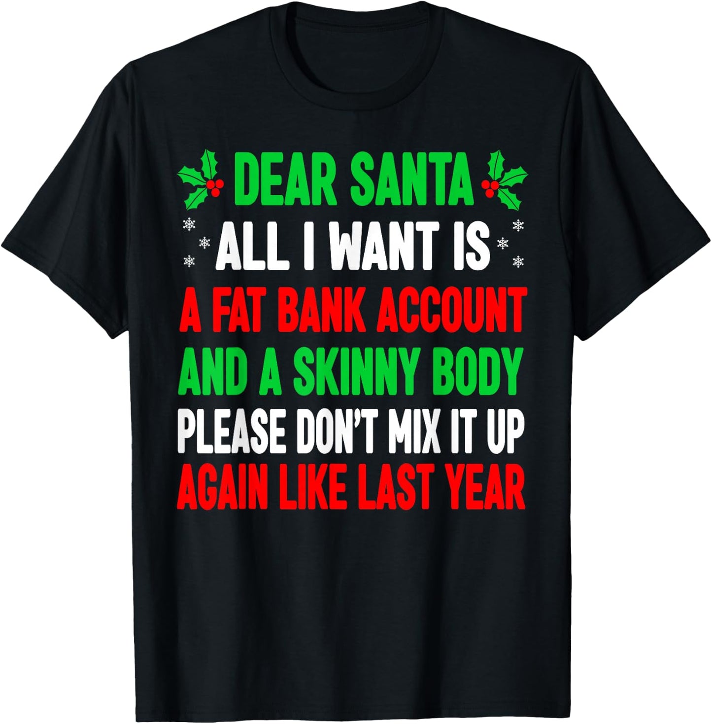 Funny Christmas Shirts Men Adult Dear Santa T-Shirt - T-Shirt | Black