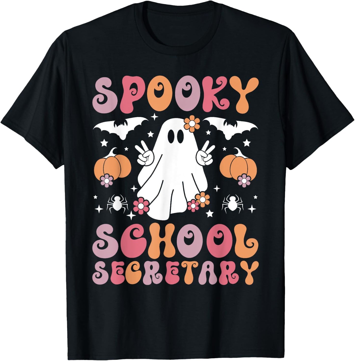 Spooky School Secretary Halloween Secretary T-Shirt - T-Shirt | Black