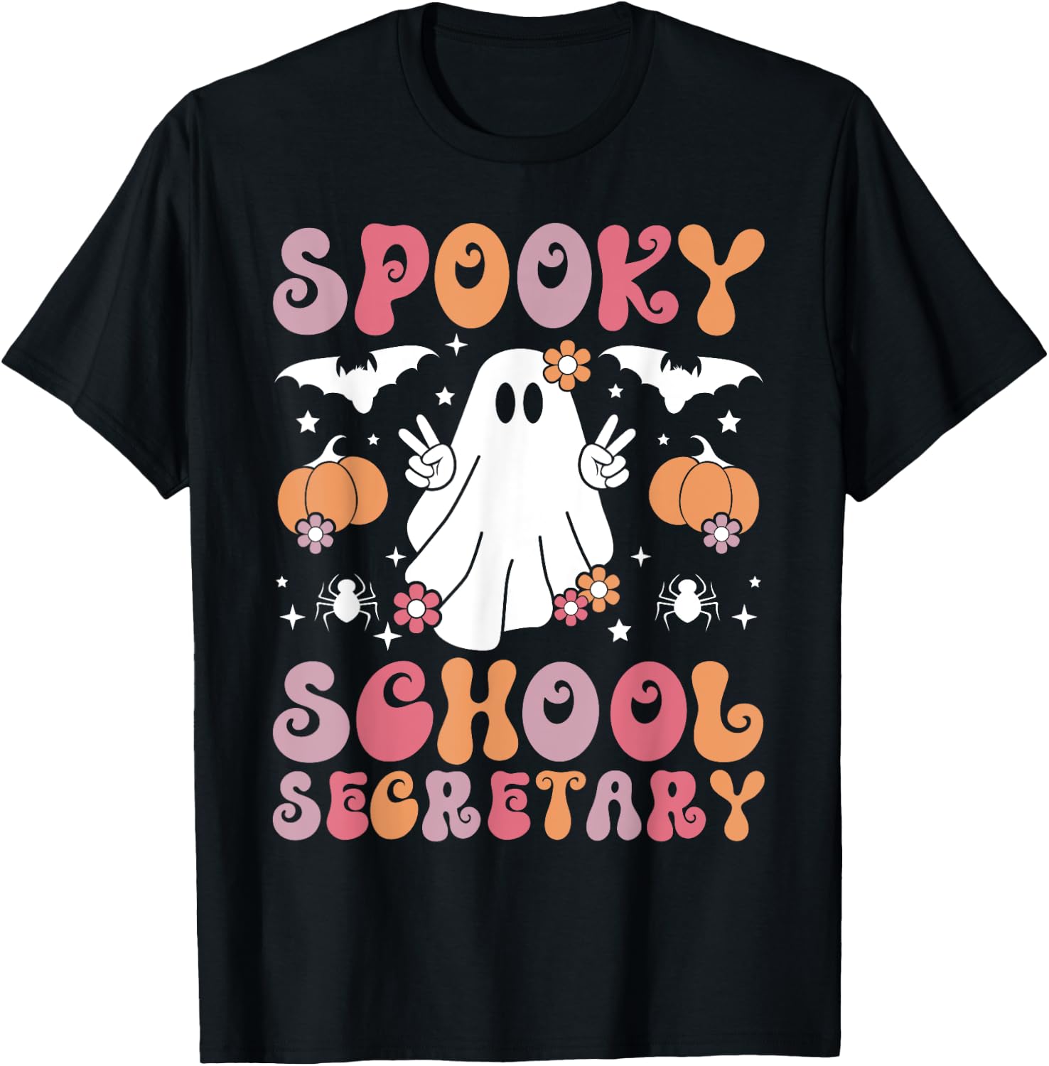 Spooky School Secretary Halloween Secretary T-Shirt - T-Shirt | Black