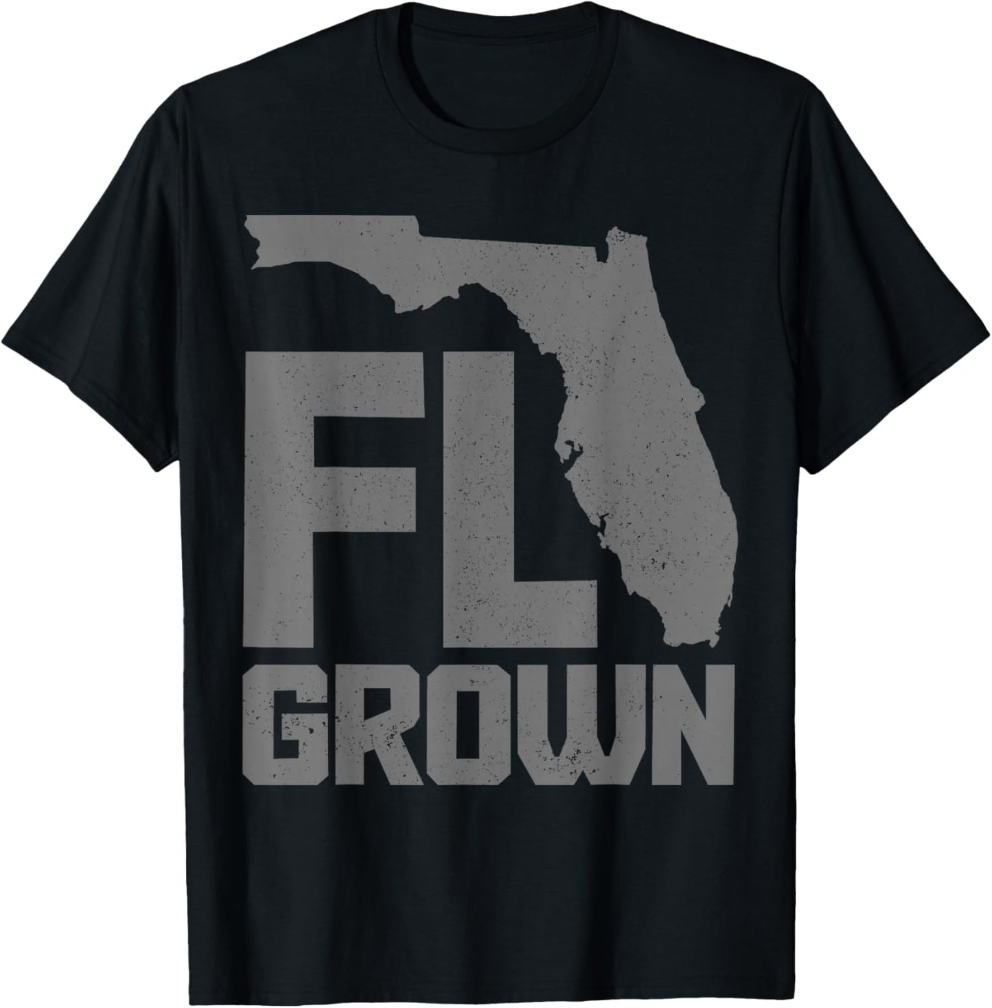 Florida FL Grown State Map Pride Vintage T-Shirt - T-Shirt | Black