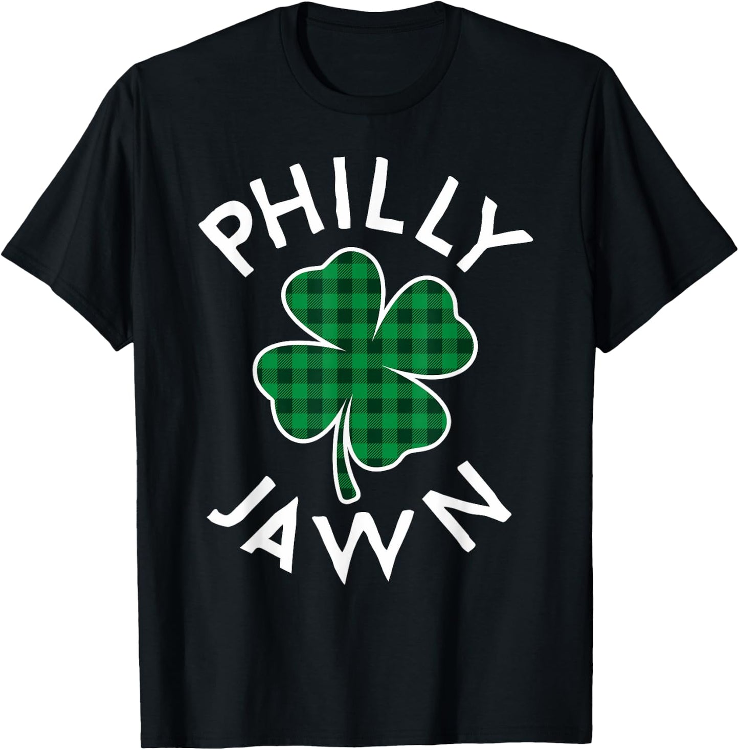 Philly Jawn Philadelphia Plaid Lucky Clover St Patrick's Day T-Shirt - T-Shirt | Black