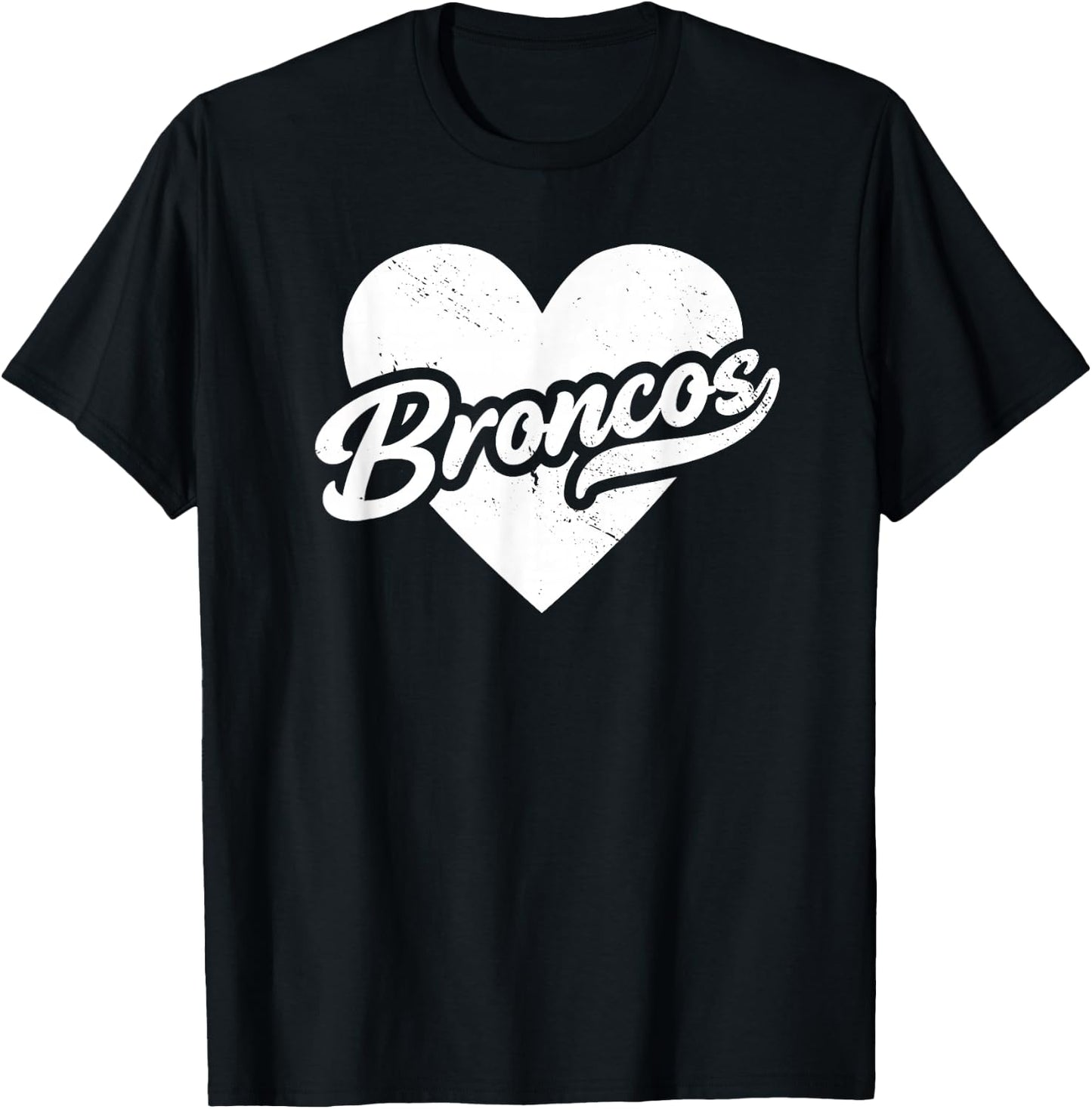 Vintage Broncos School Spirit Go Broncos Pride Love T-Shirt - T-Shirt | Black