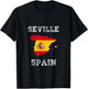 Retro Seville Spain Distressed Spain Flag T-Shirt - T-Shirt | Black