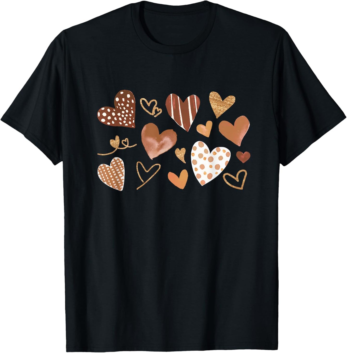 Diversity Heart Skin Tones Black Pride Melanin Kindness T-Shirt - T-Shirt | Black