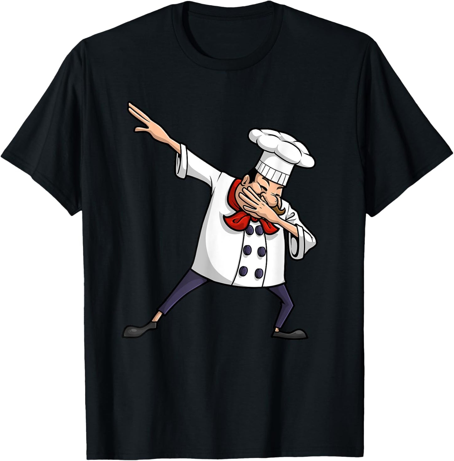 Funny Chef Design Women Cook Hip-hop Dabbing Dance T-Shirt - T-Shirt | Black