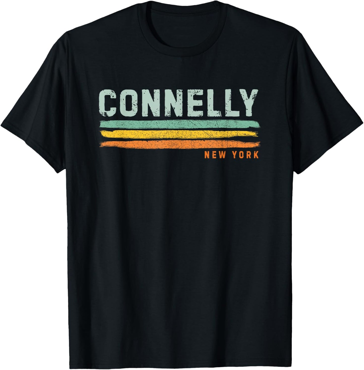 Vintage Stripes Connelly NY T-Shirt - T-Shirt | Black