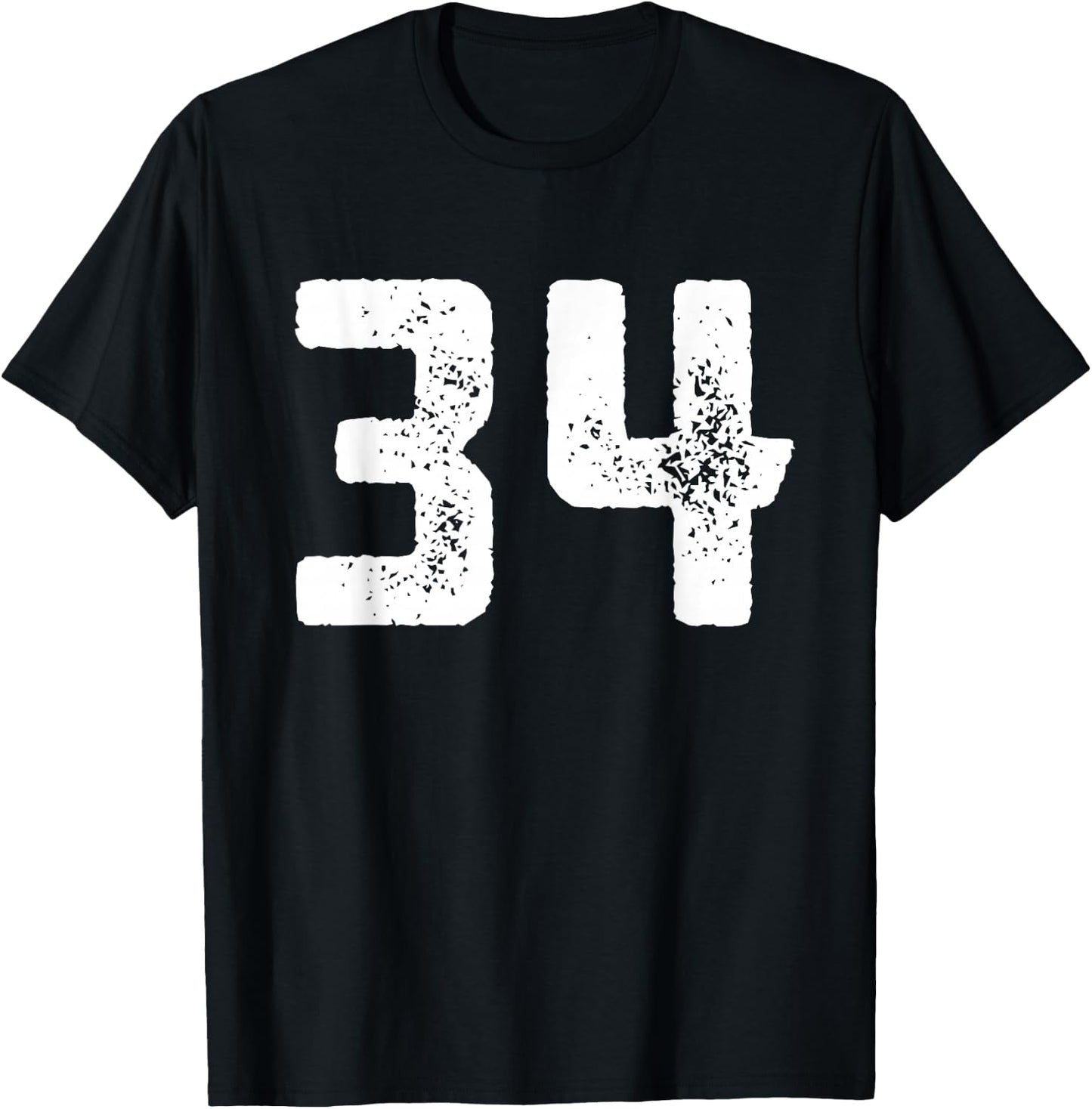 Number 34 Years Anniversary Sports Team Player T-Shirt - T-Shirt | Black