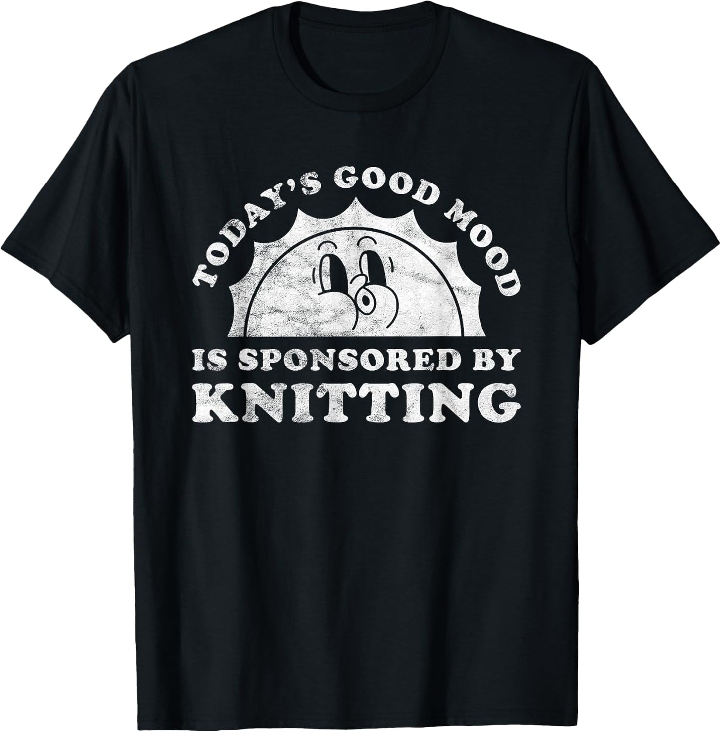 Funny Cute Retro Vintage Knitting T-Shirt - T-Shirt | Black