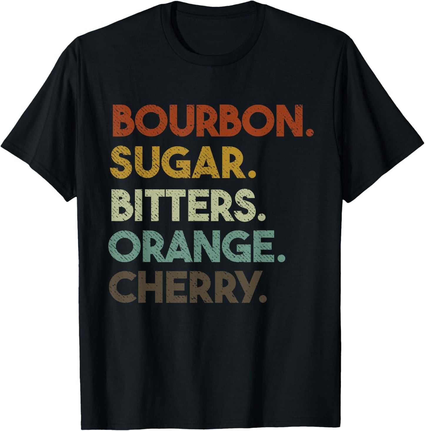 Bourbon Old Fashioned Ingredient List T-Shirt - T-Shirt | Black