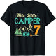 This Little Camper Is 7 Camp Lover 7th Camping Birthday T-Shirt - T-Shirt | Black