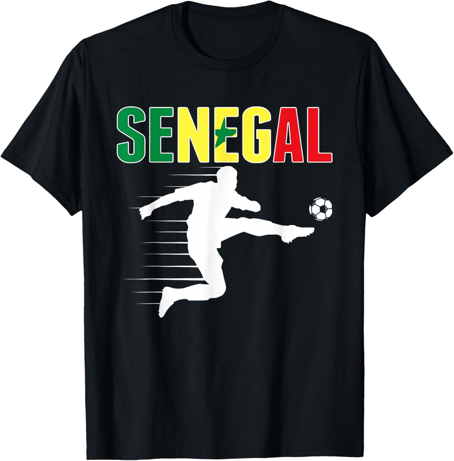 Senegal Soccer Lovers Jersey - Support Senegalese Football T-Shirt - T-Shirt | Black