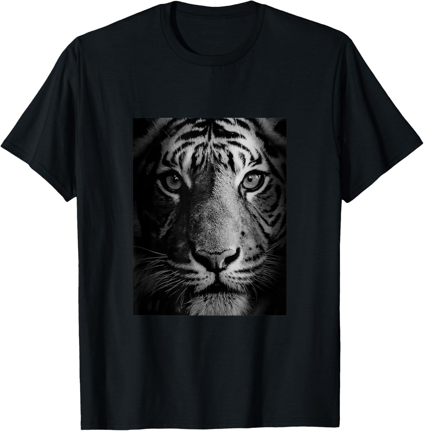 The Mountain White Tigers of Bengal Illustration Graphic T-Shirt - T-Shirt | Black