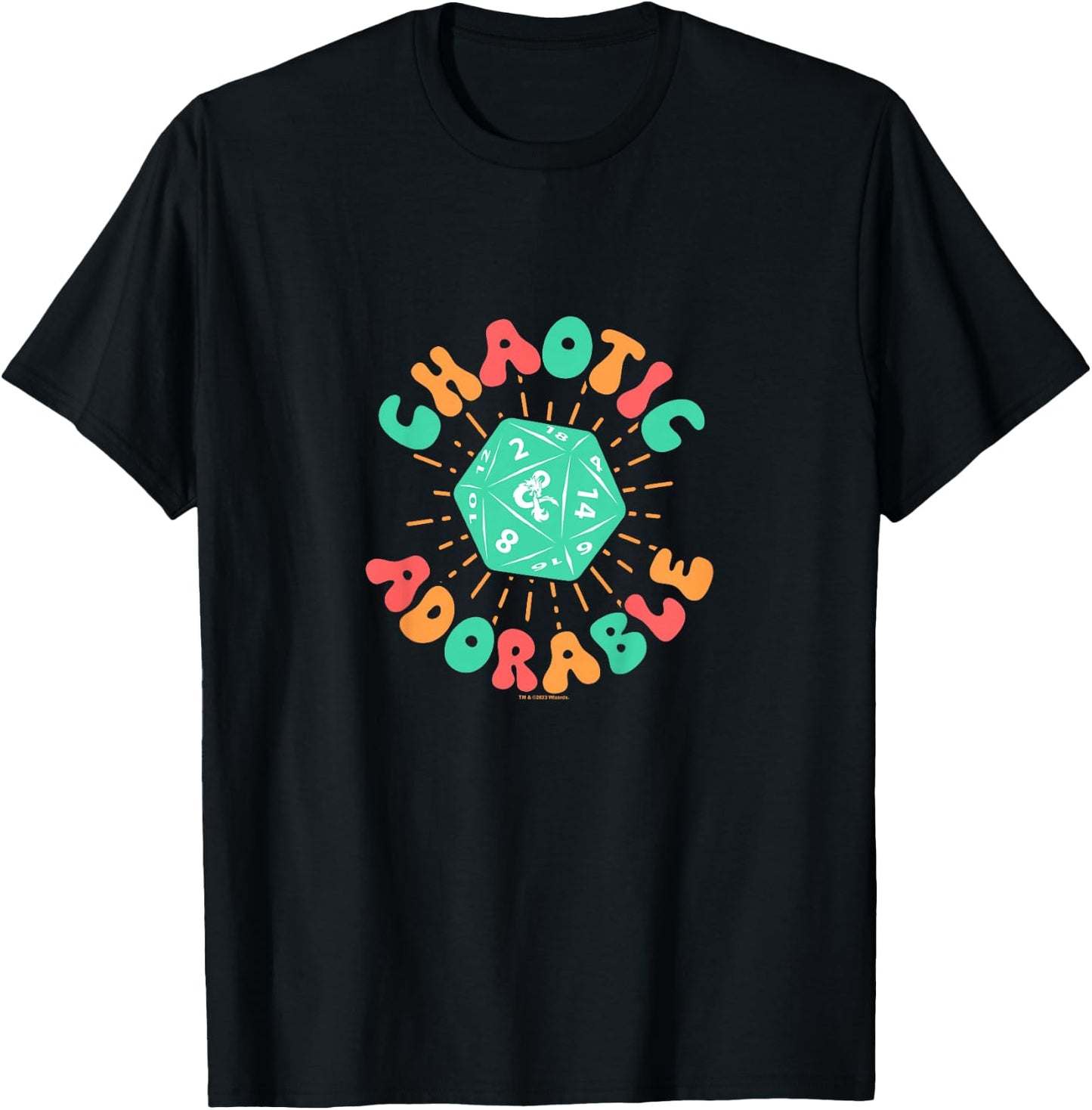 Dungeons & Dragons Chaotic Adorable Dragon Dice Youth Logo T-Shirt - T-Shirt | Black