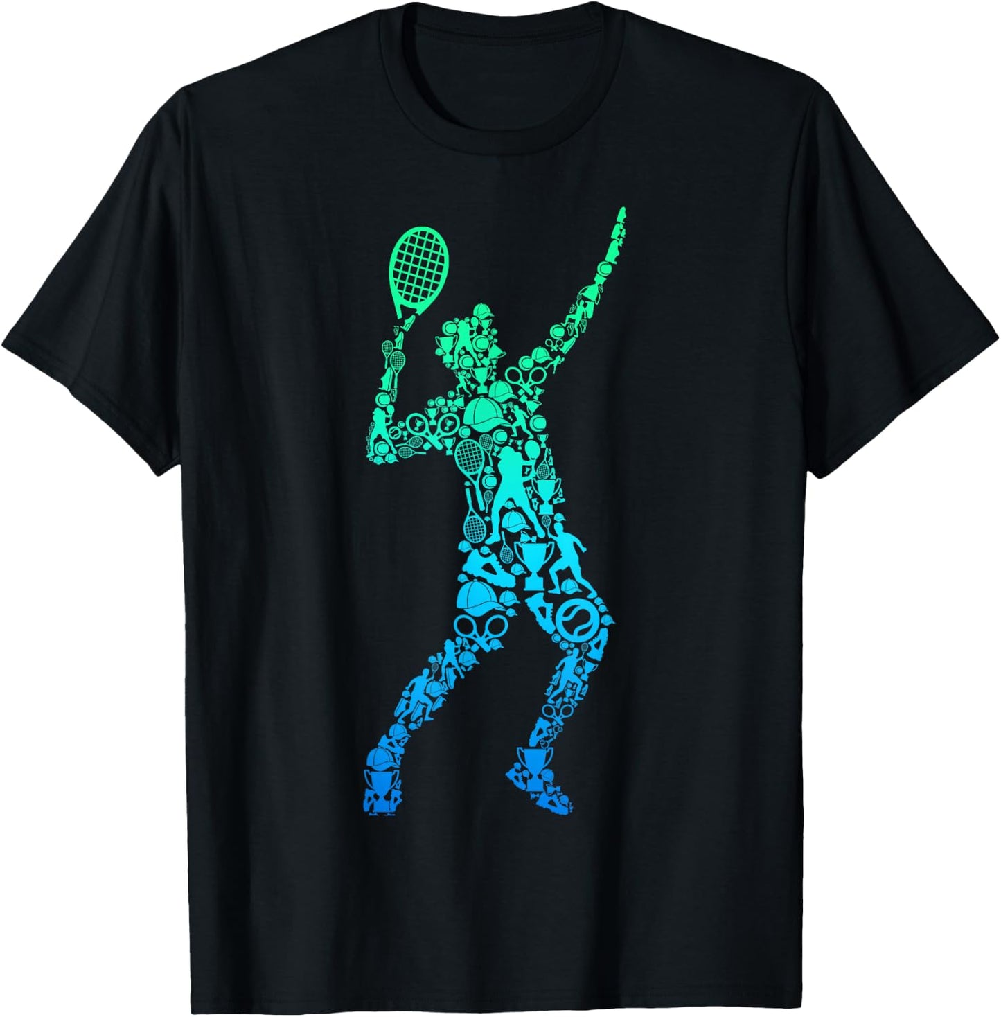 Tennis Player Youth Men Boys Kids T-Shirt - T-Shirt | Black