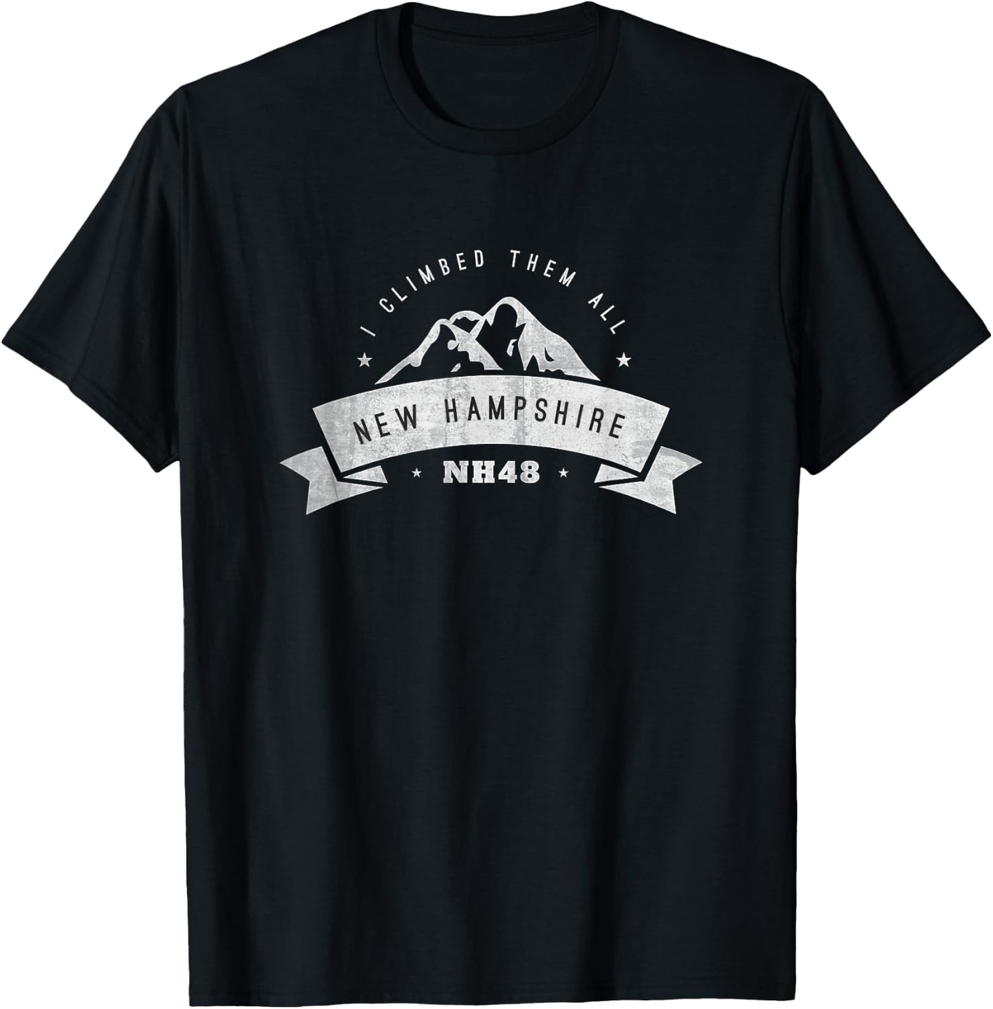 New Hampshire 4,000 Footers NH48 Hiking T-Shirt - T-Shirt | Black