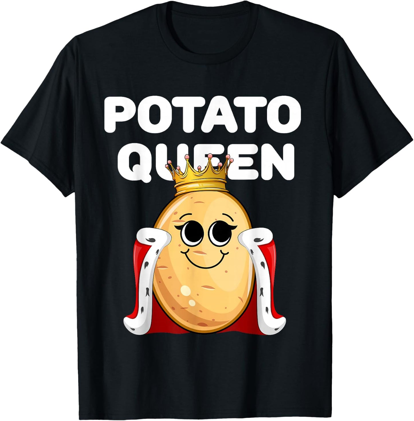 Potato Queen | Potato | Girls Potato T-Shirt - T-Shirt | Black