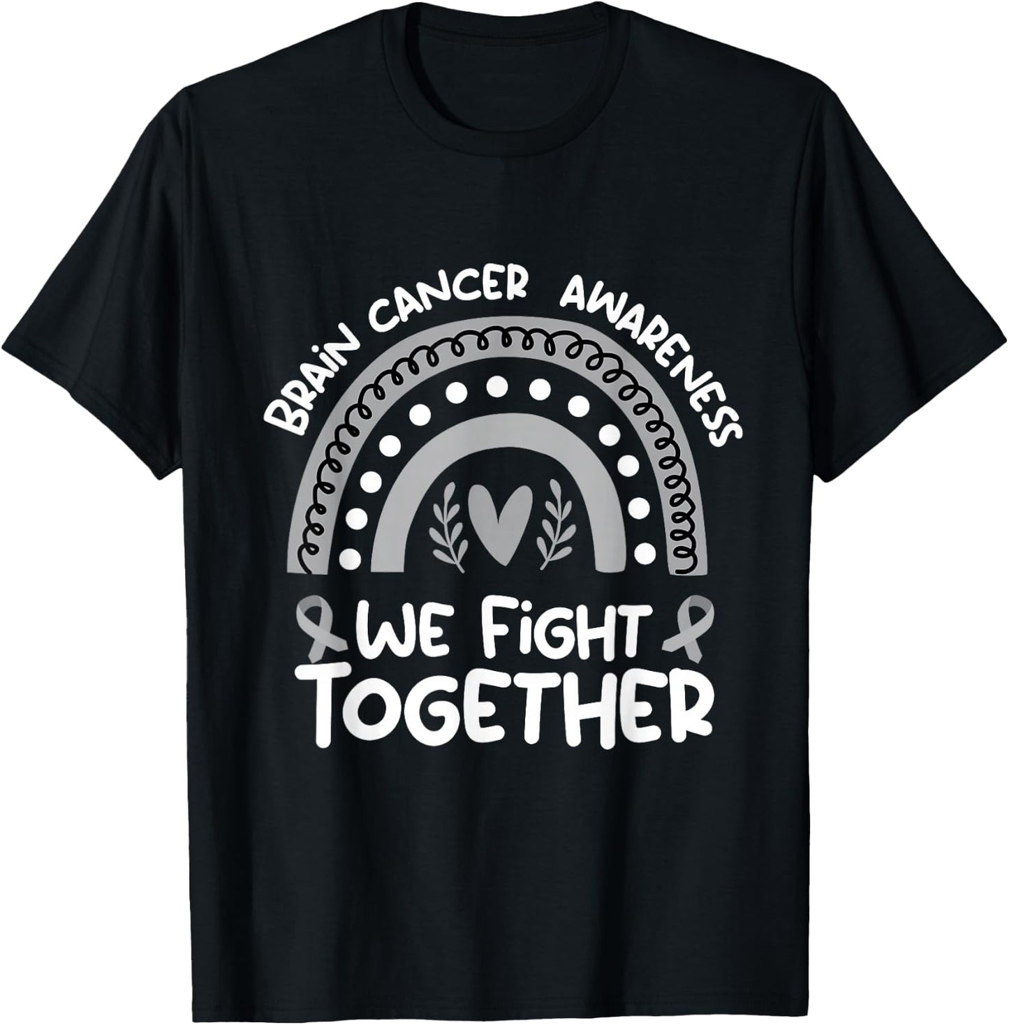 We Fight Together Brain cancer Awareness Shirt Brain cancer T-Shirt - T-Shirt | Black