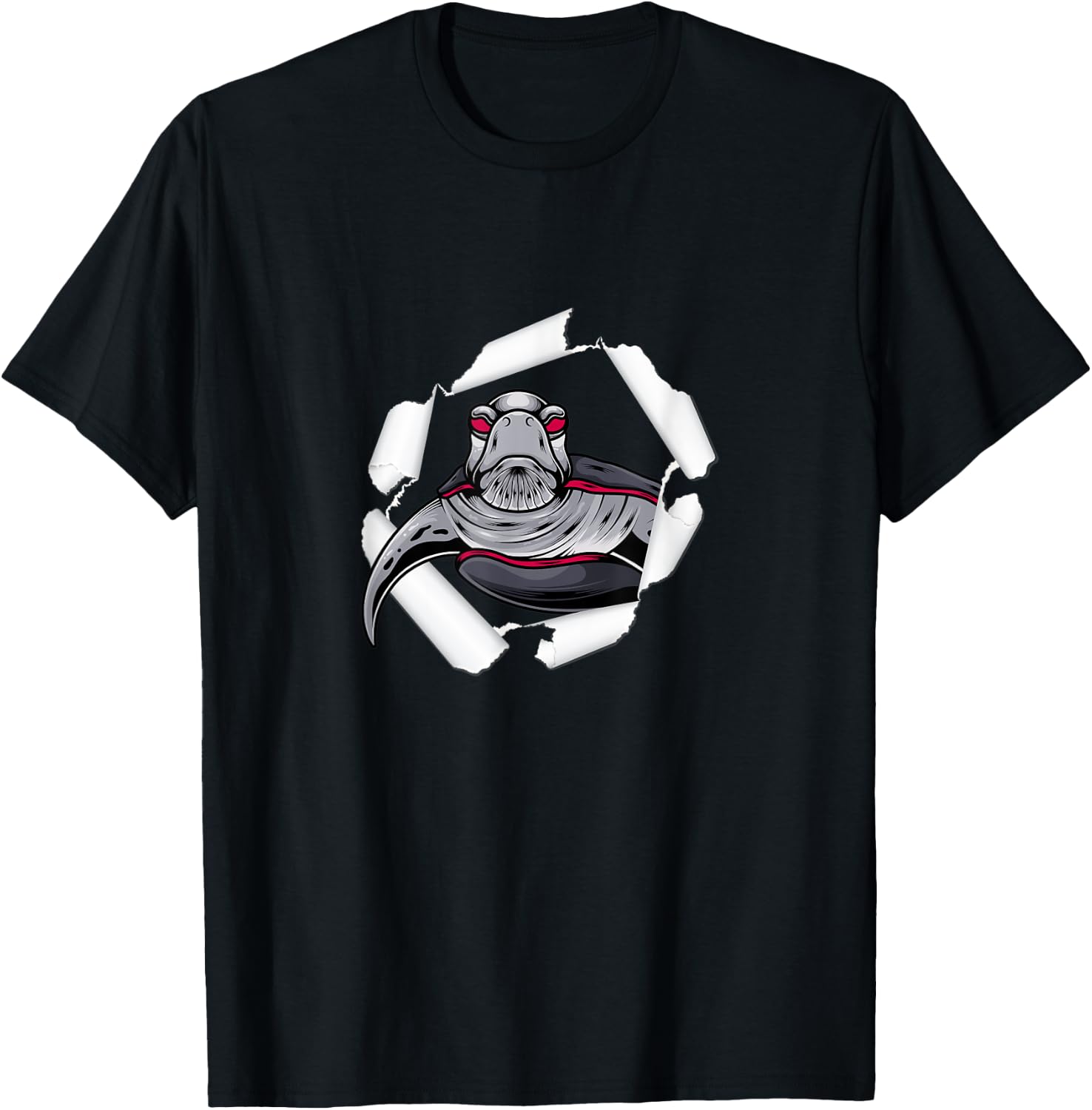 Ripped Turtle Sea Turtles Tortoise Beach Ocean Animal Women Kids T-Shirt - T-Shirt | Black
