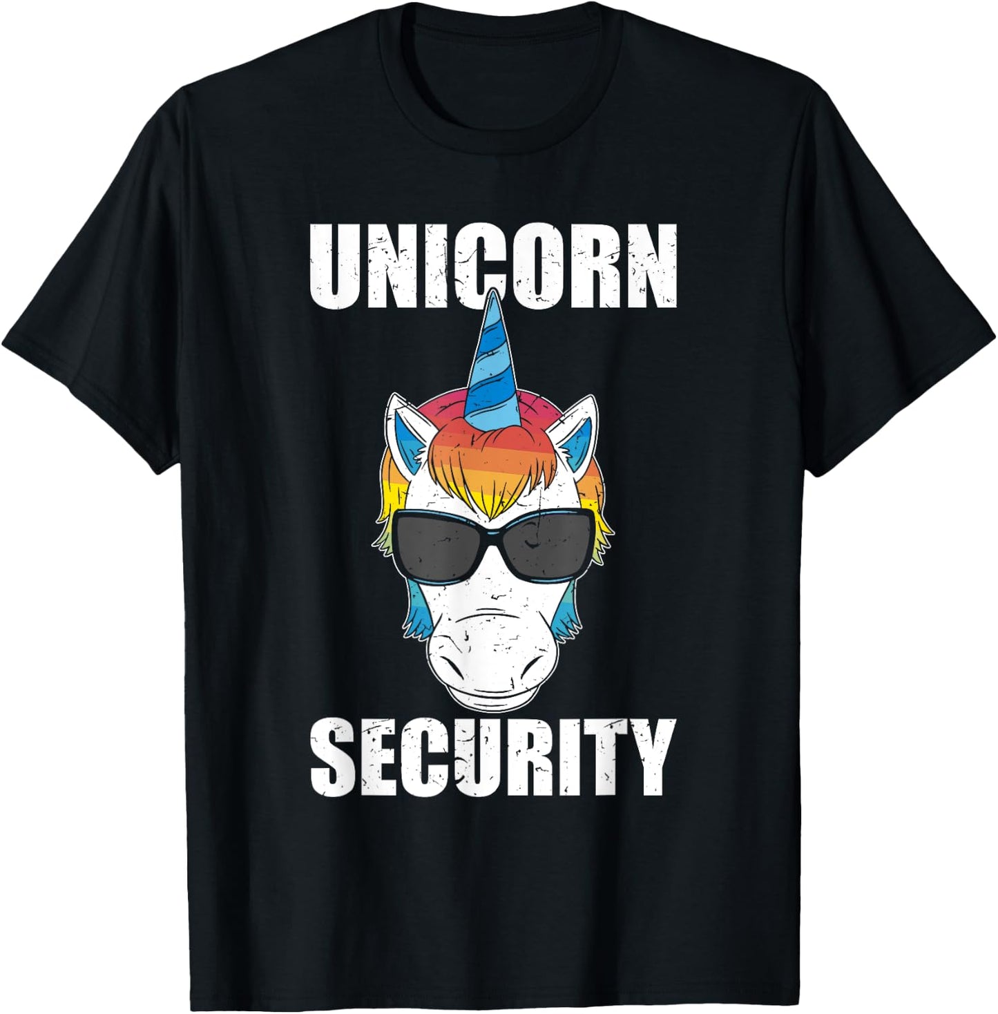 Fathers Day Unicorn Securiry Dadacorn Funny T-Shirt - T-Shirt | Black