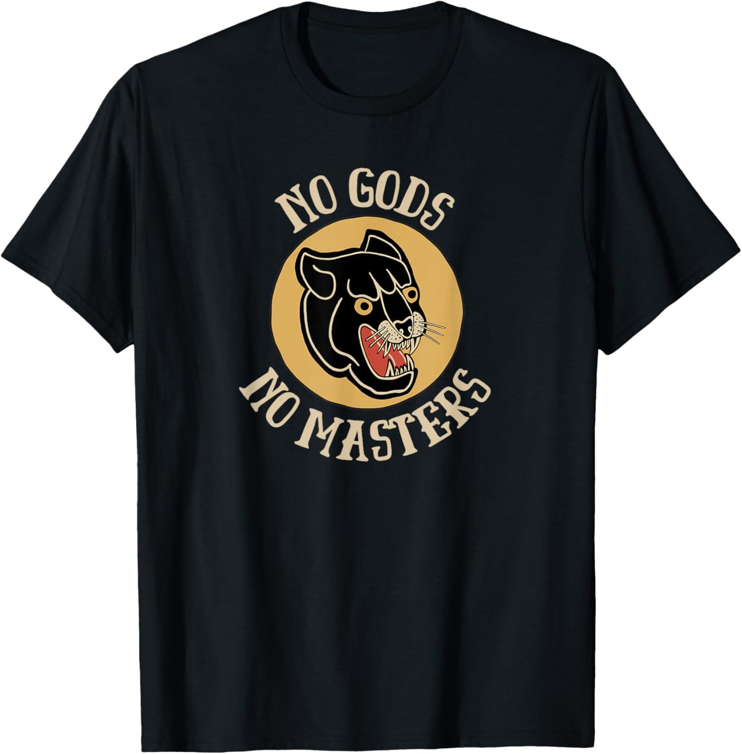 No Gods No Masters - Retro Anarchist Black Panther Punk T-Shirt - T-Shirt | Black