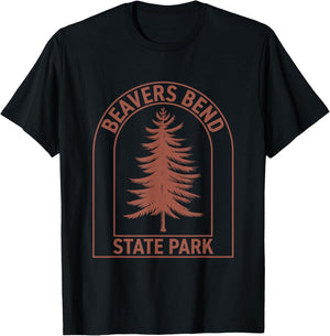 Beavers Bend State Park Oklahoma Vintage Tree T-Shirt - T-Shirt | Black