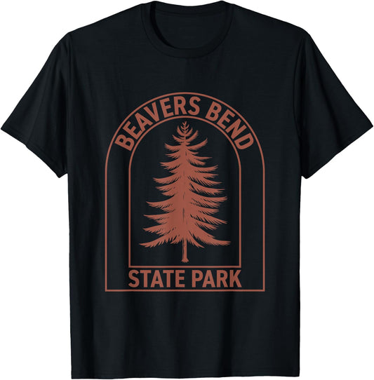 Beavers Bend State Park Oklahoma Vintage Tree T-Shirt - T-Shirt | Black