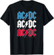 ACDC - Red White Blue Americana Stacked Logo T-Shirt - T-Shirt | Black