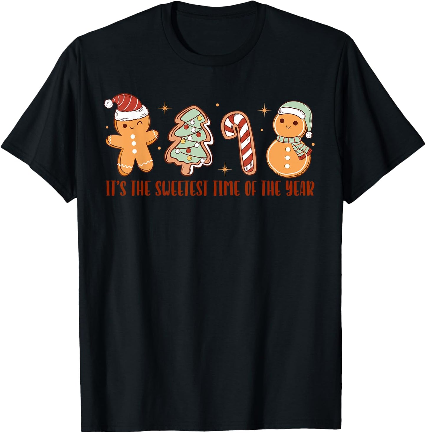 Funny It's The Sweetest Time Of The Year Santa Gingerbread T-Shirt - T-Shirt | Black