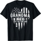 Proud Grandma Red Friday American Flag Heart (on back) Women Men T-Shirt - T-Shirt | Black