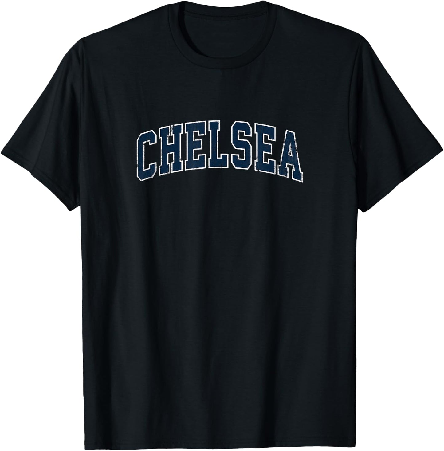 Chelsea Massachusetts MA Vintage Sports Design Navy Design T-Shirt - T-Shirt | Black
