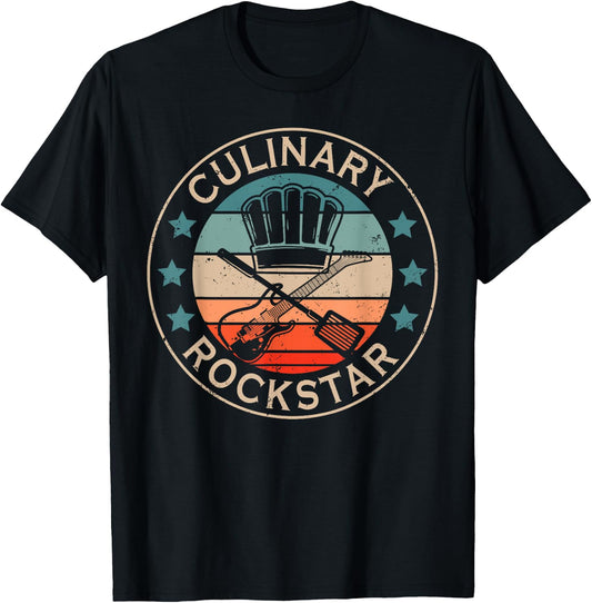 Culinary Rockstar Funny Cooking Chef Cook Culinary T-Shirt - T-Shirt | Black