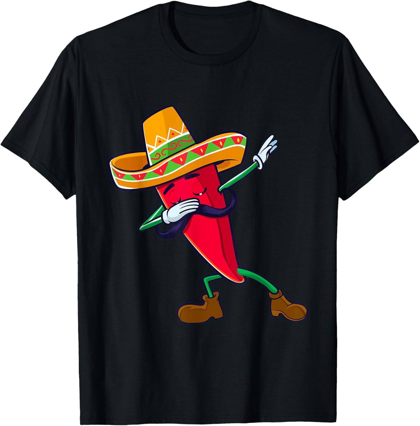 Funny Dabbing Chili Mexican Pepper Dab T-Shirt - T-Shirt | Black