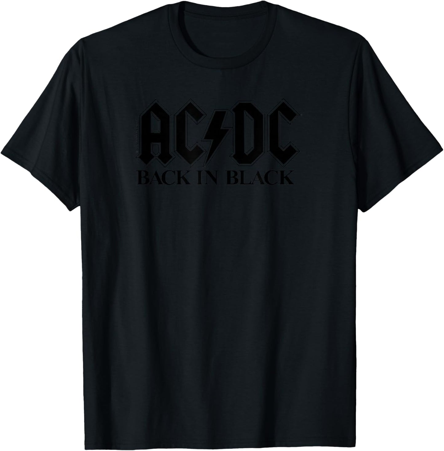 Official AC/DC Back In Black Logo Rock Band Music Vintage T-Shirt - T-Shirt | Black