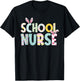 Happy Easter Day School Nurse Cute Bunny Ears Easter Eggs T-Shirt - T-Shirt | Black