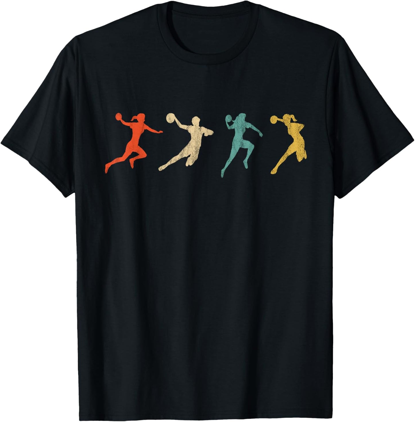 Retro Vintage Handball Player Handball Game Handball Team T-Shirt - T-Shirt | Black