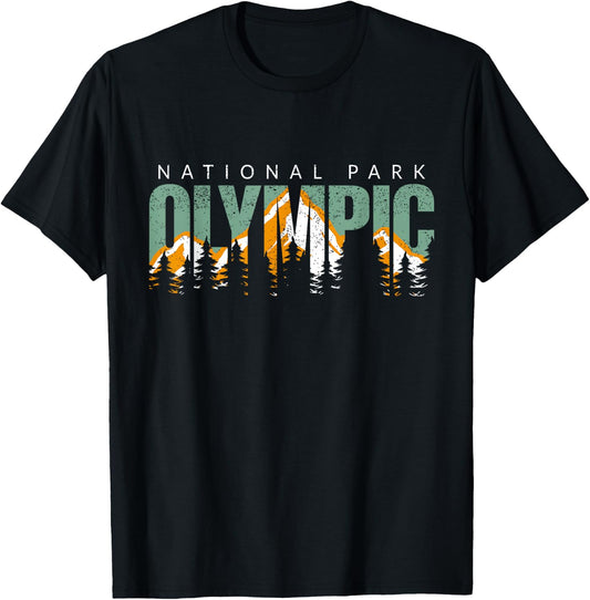 Olympic National Park Mountain Washington National Park T-Shirt - T-Shirt | Black