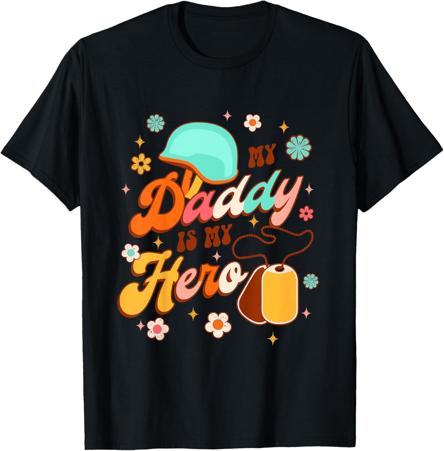 Kids Proud Army Dad Daddy & Me Father’s Day My Daddy Is My Hero T-Shirt - T-Shirt | Black