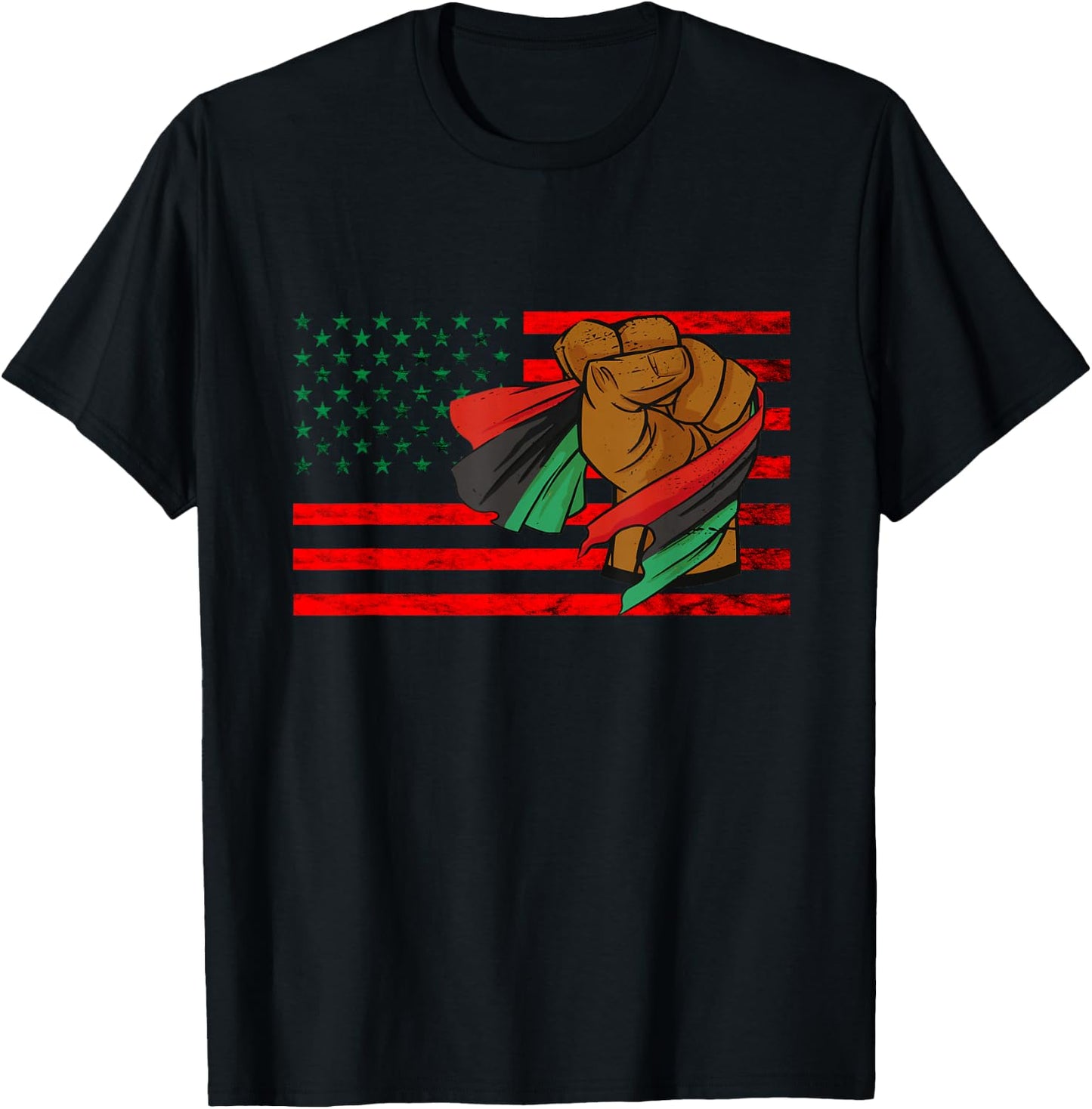 Black Liberation Flag Afro-American Pan African UNIA Flag T-Shirt - T-Shirt | Black