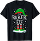 The Baker Elf Christmas Family Matching Xmas Baking Funny T-Shirt - T-Shirt | Black