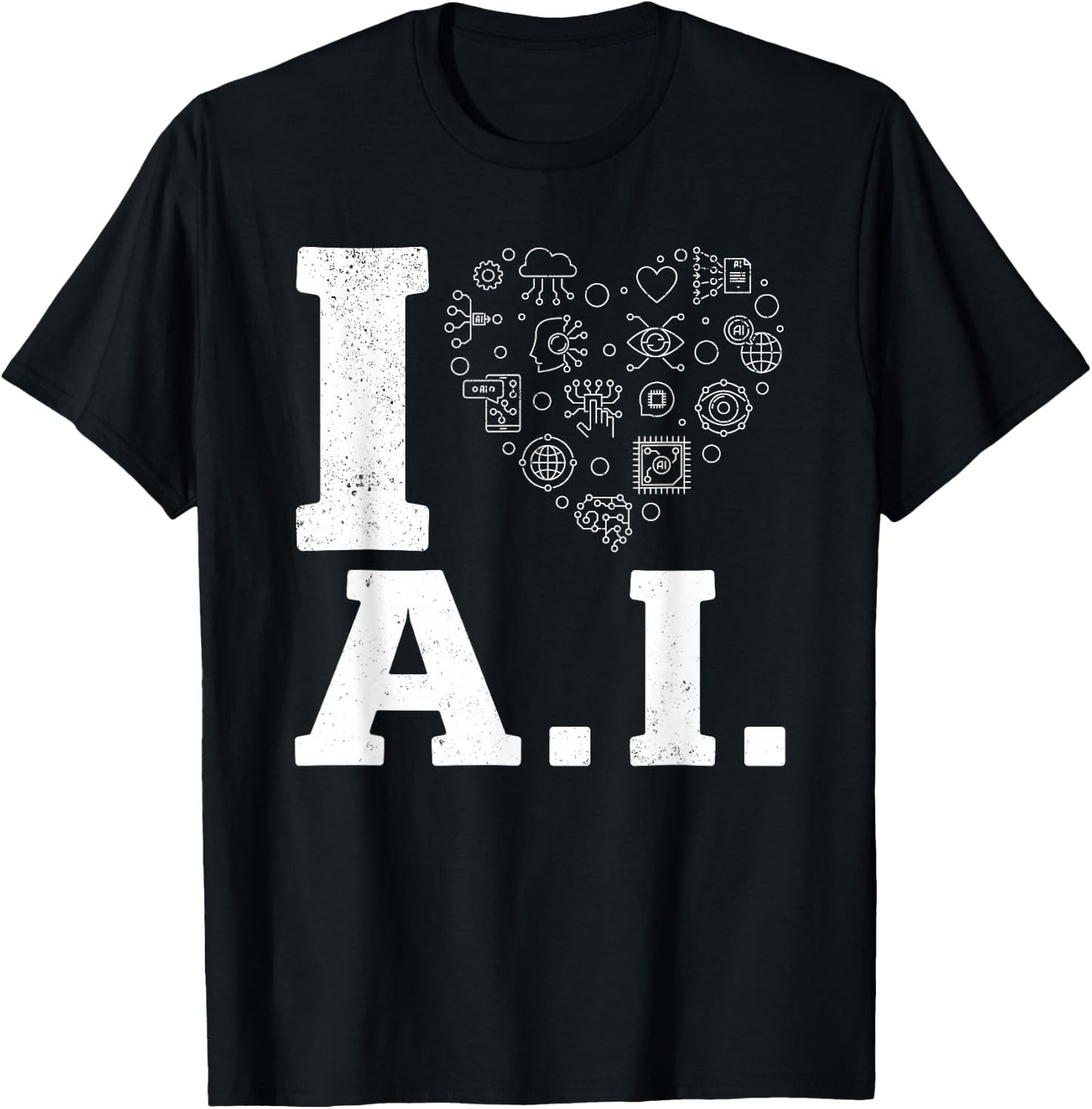 I Love Ai - Artificial Intelligence Machine Learning T-Shirt - T-Shirt | Black
