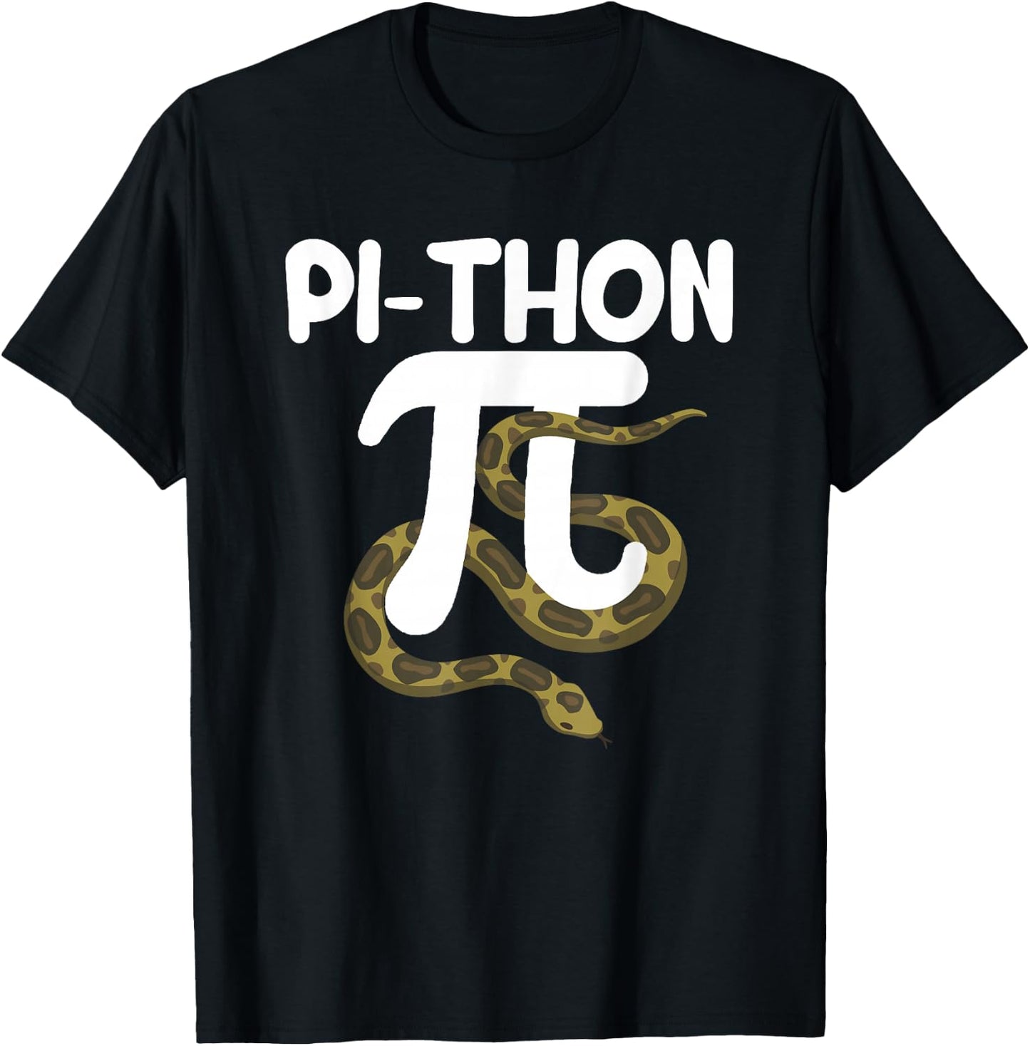 Pi-Thon Funny Pi Day Python Snake Mathematics Joke Pythons T-Shirt - T-Shirt | Black