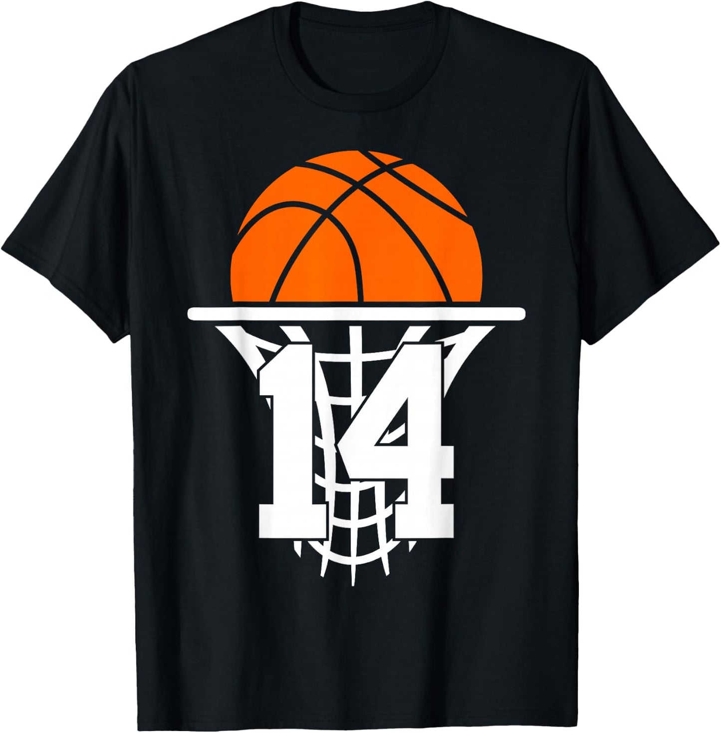 14 Years Basketball 14th Birthday T-Shirt - T-Shirt | Black